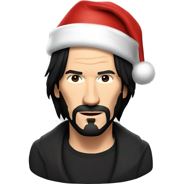Keanu Reeves with santa hat emoji
