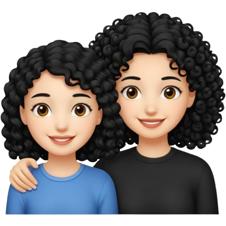 a pretty bratz fair girl with curly black hair with another girl bestfriend emoji
