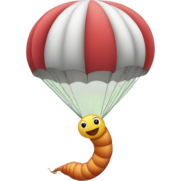 Worm on parachute  emoji
