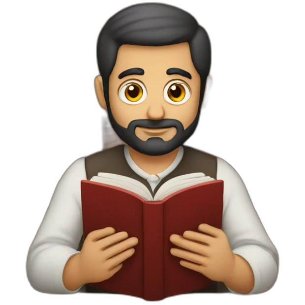 Armenian man reading book emoji