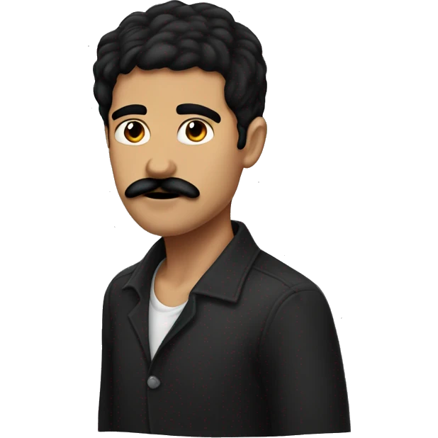 black haired mustached meme boy emoji