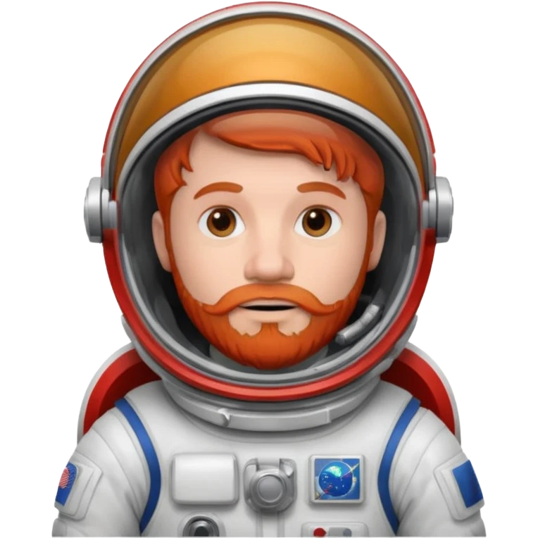 astronaut, white suit and helmet ,with red beard emoji