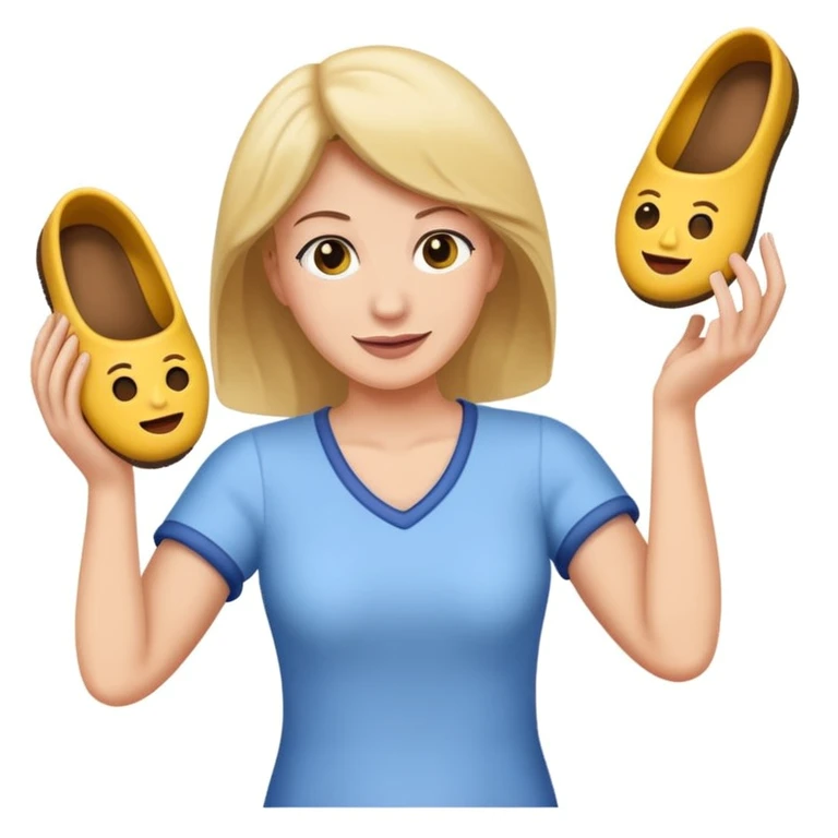 a mom throwing a slipper, emoji style emoji