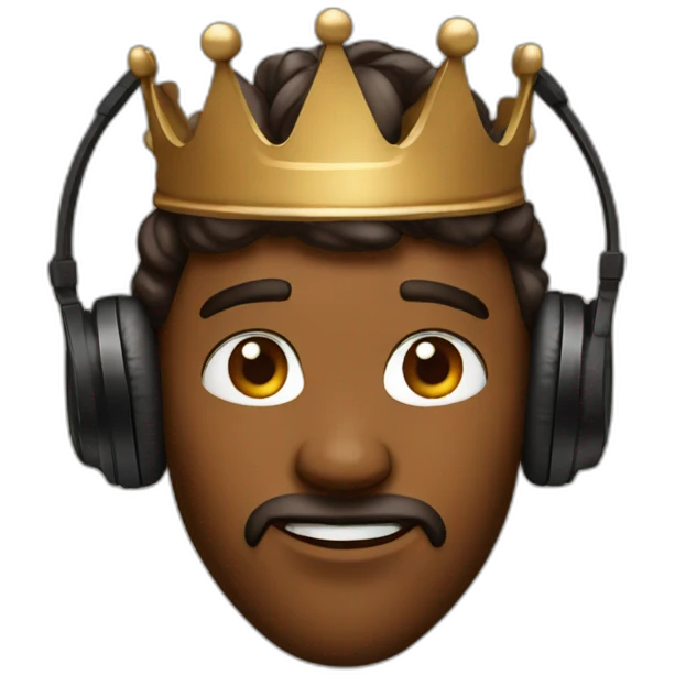 brown king with headphones emoji
