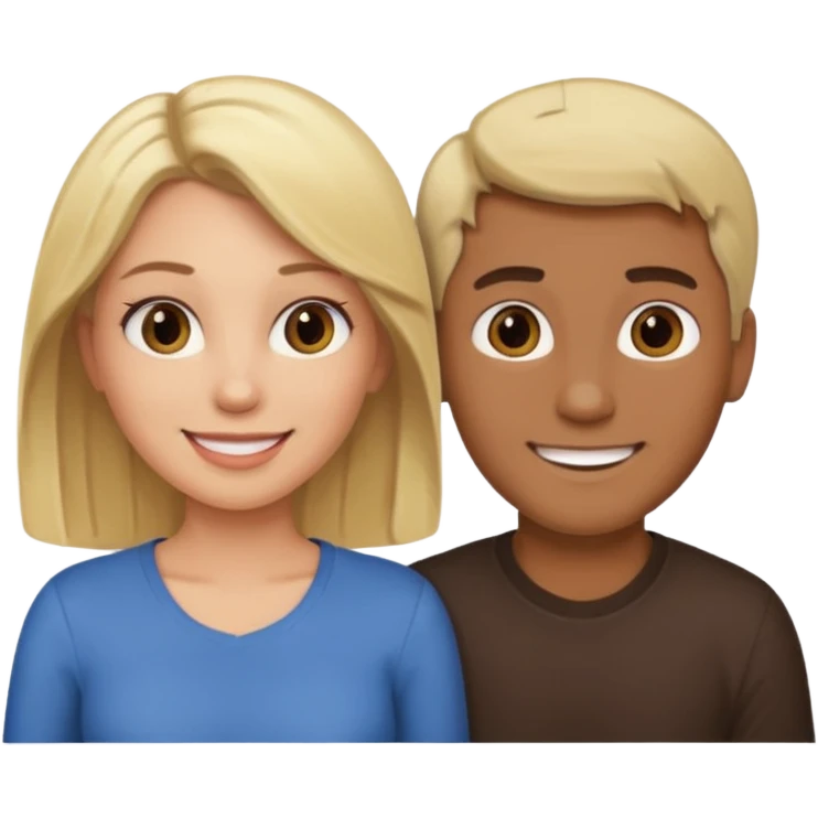 couple male blonde hair female dark brown hair emoji