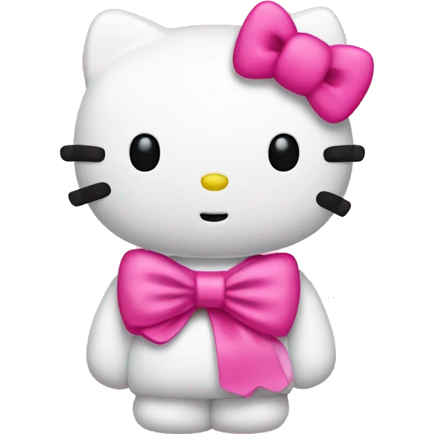 Hello kitty with a bright pink bow emoji