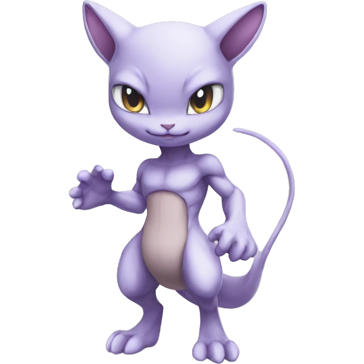 Chibi Anthro Mewtwo-Pokémon full body emoji
