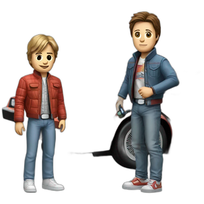 Marty McFly with delorian emoji