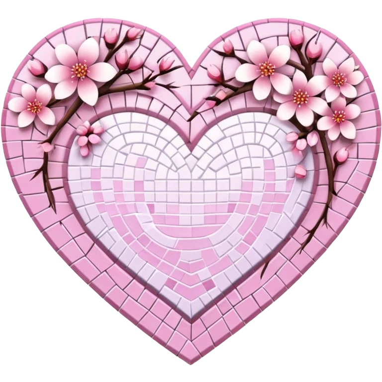 sakura heart with a mosaic pattern emoji