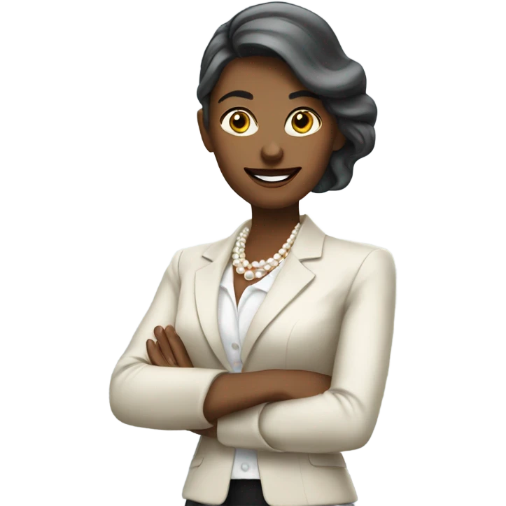 Business woman with pearl emoji