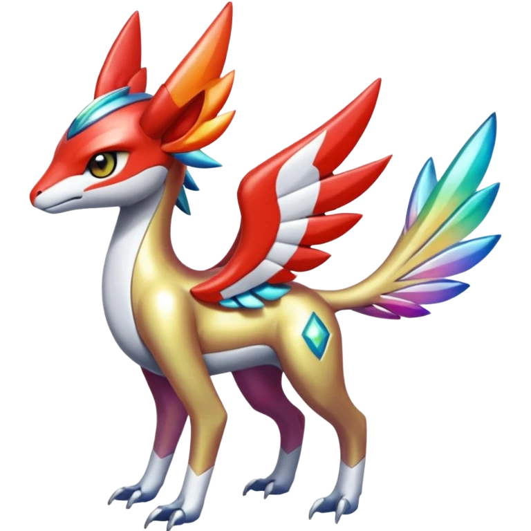 Shiny Colorful Meloetta-Latias-Koraidon-Peppercat-Wargreymon-Protogen-Fakémon-fusion-hybrid-creature emoji