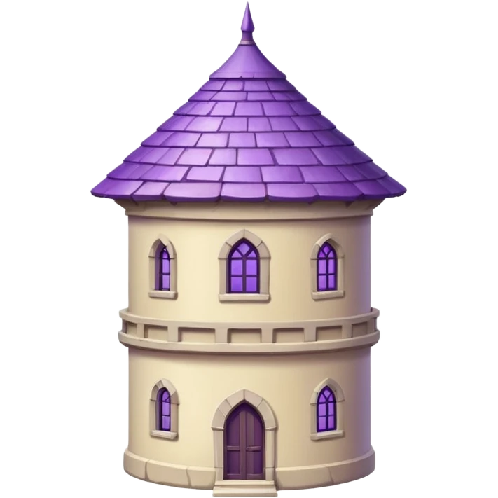 single exile tower with purple roof and cream walls emoji