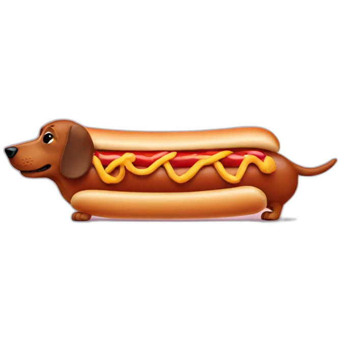 dachshund-with-hotdog-body emoji