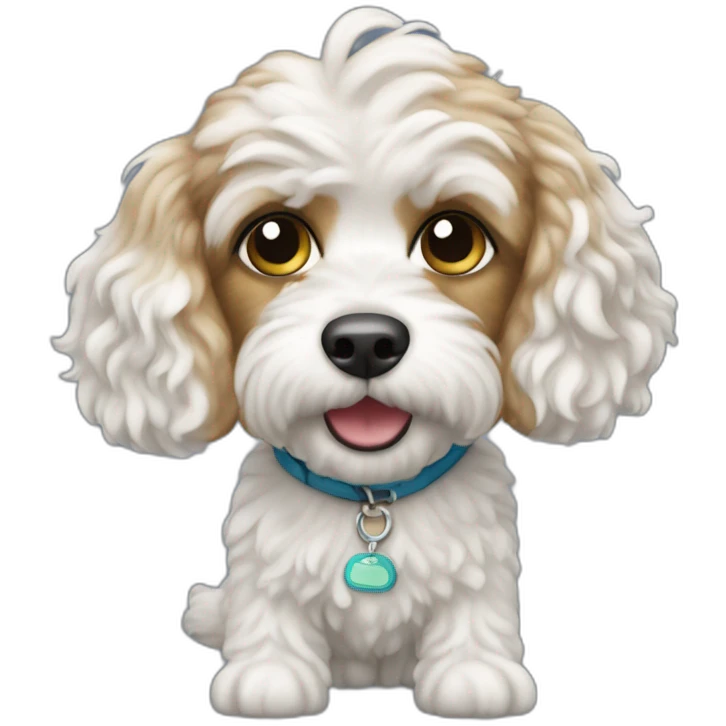 White Cavapoo Tour Guide  emoji