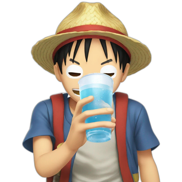 Luffy drink water emoji