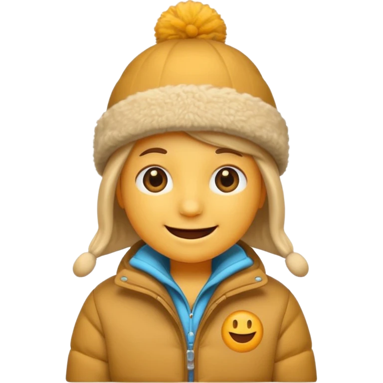 Smile emoji in winter hat and jacket  emoji