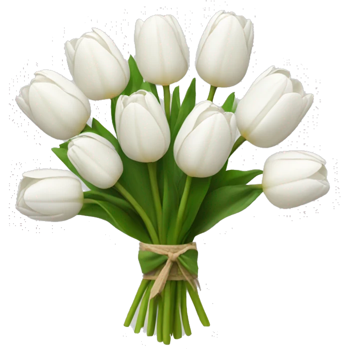 white tulip bouquet  emoji