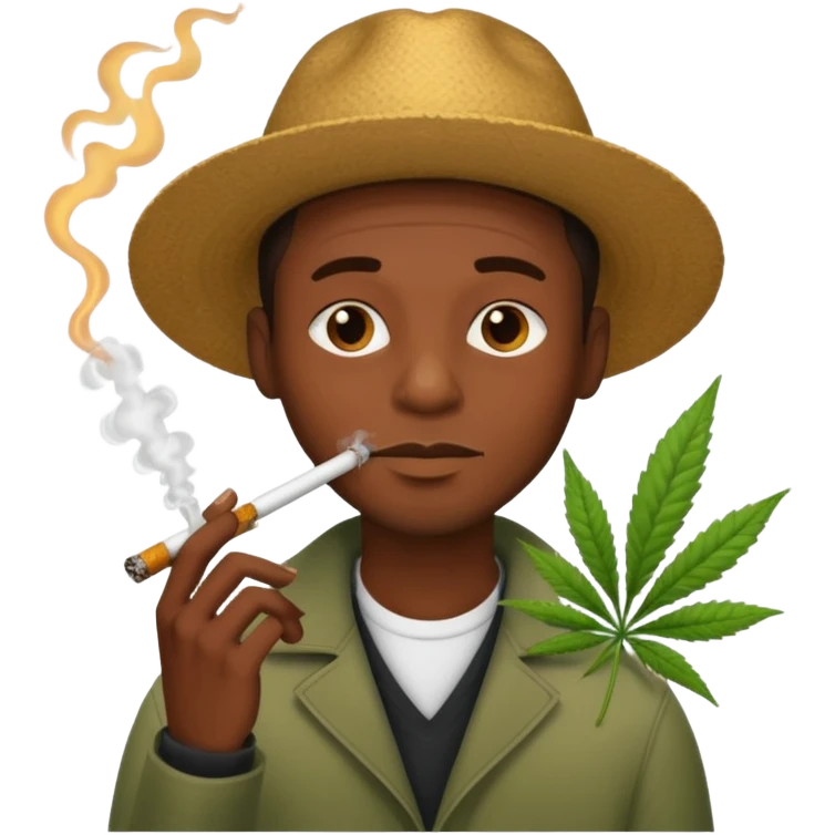 Black man smoking weed emoji