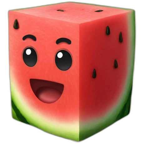 Cube watermelon emoji