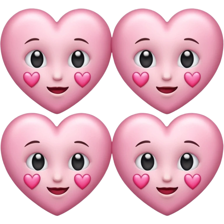 Generate luxe silk satin look emoji sets about love at first sight using baby pink and white colour.  emoji