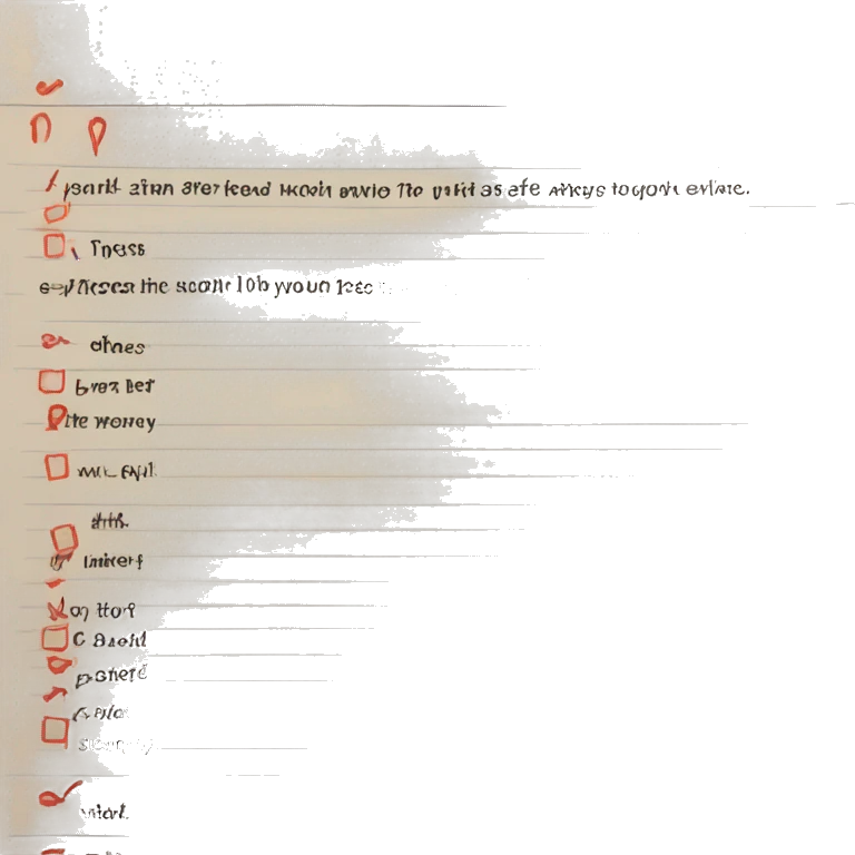 paper list with text and red marks emoji