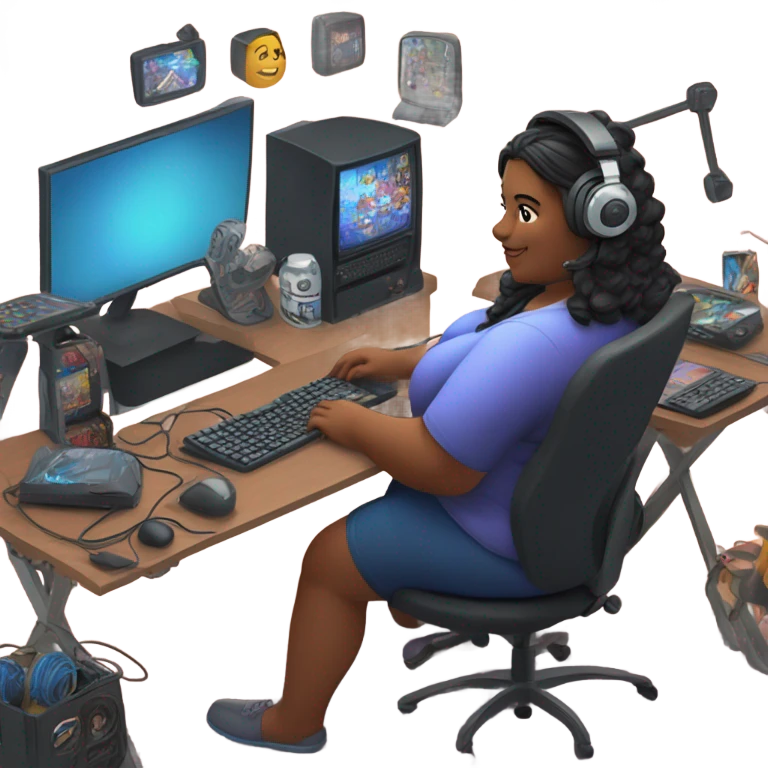 Fat person streaming on twitch emoji