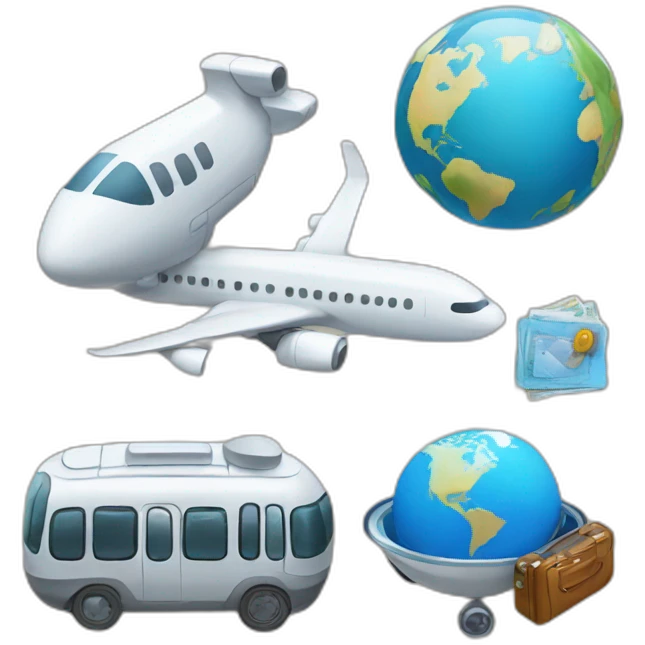 travel + intelligence artificial + tech emoji