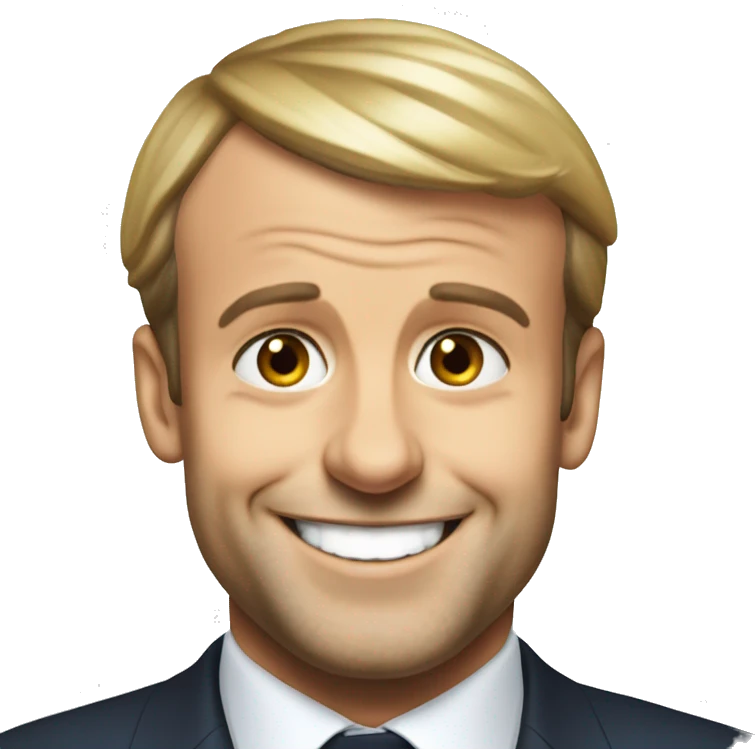 Emmanuel Macron smilling  emoji