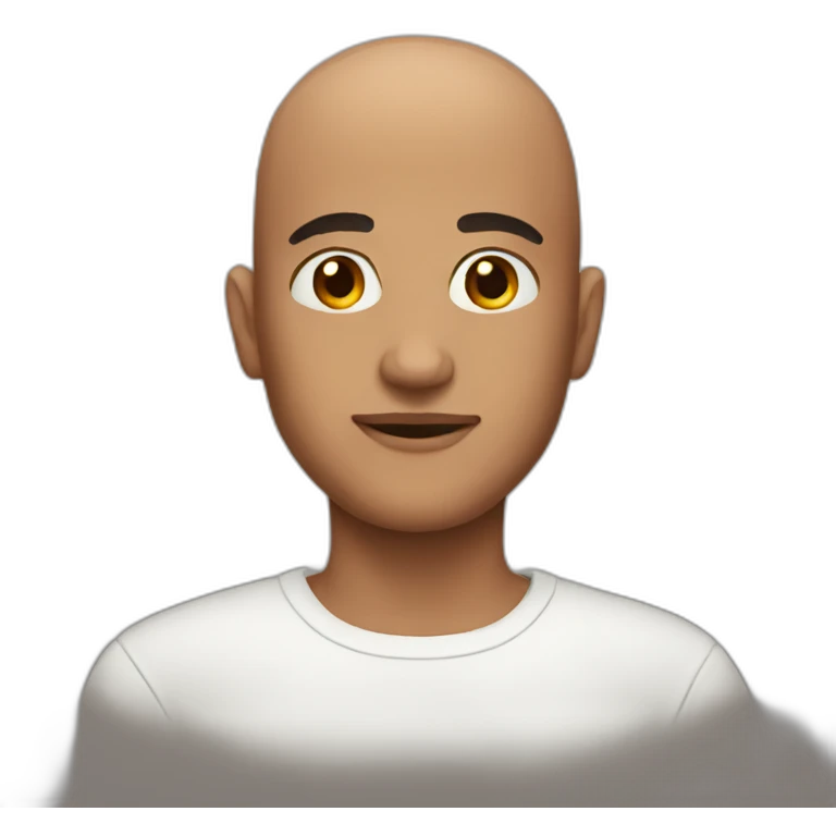 bald man with brown eyes emoji