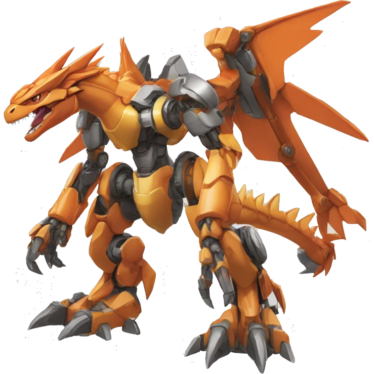 Mechanical Tyrantrum-Charizard-Medabot-Mecha full body emoji