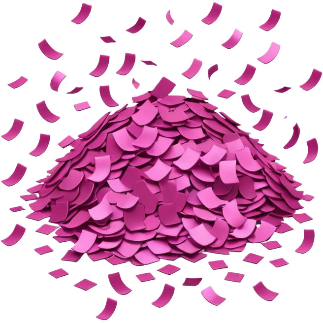 Pink confetti shower emoji