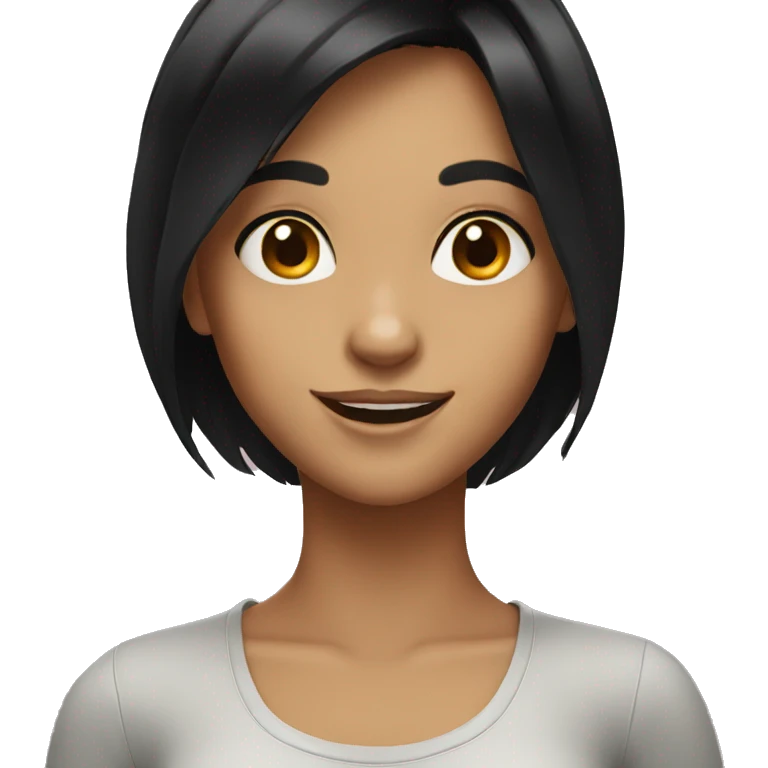 smiling girl with black hair emoji