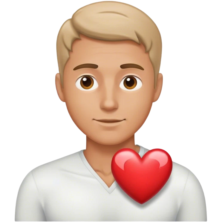 white man showing heart emoji