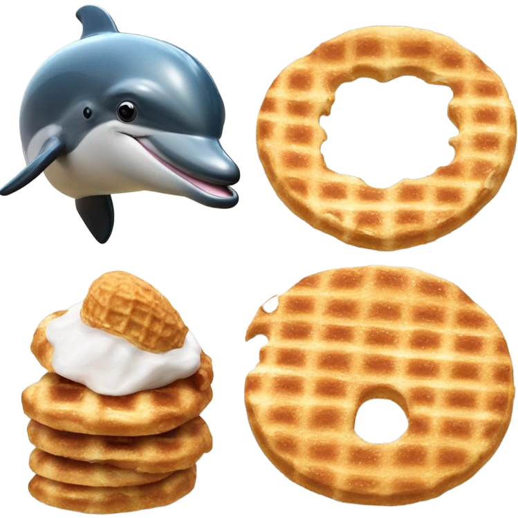 a dolphin who is both german and a police officer eating a stroopwafel emoji