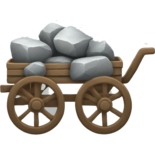 Cart with stone emoji