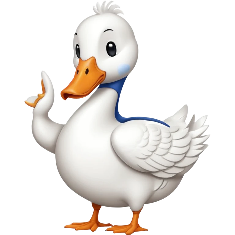 art style drawing of a white goose character giving a thumbs down emoji