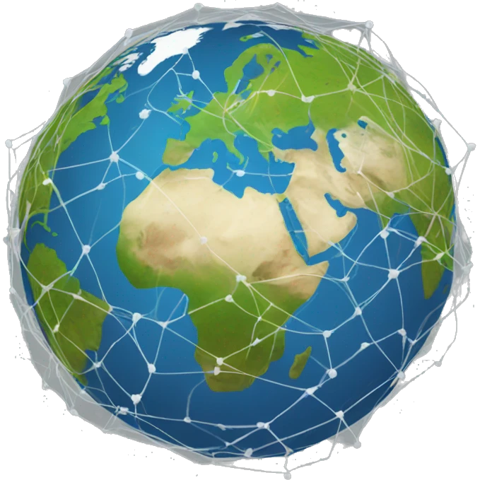network around globe emoji