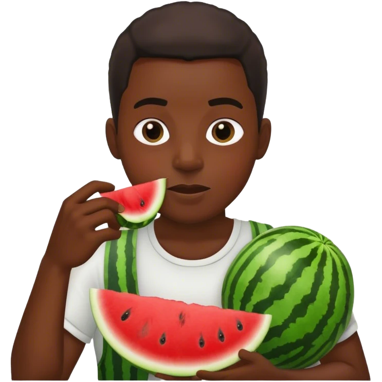 Black men eating watermelone emoji