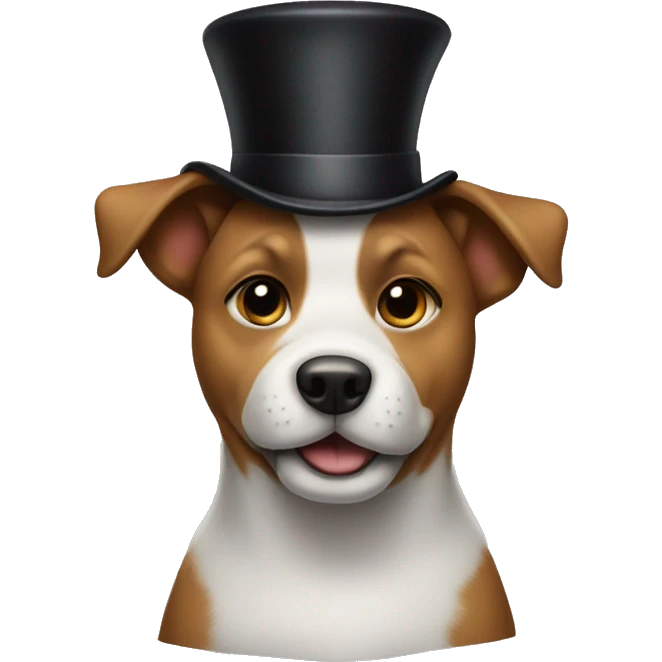 Dog wearing a top hat  emoji