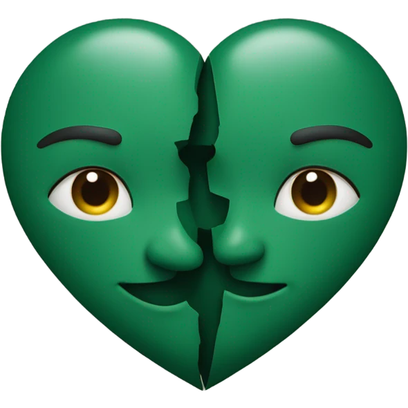 heart two halves dark green emoji