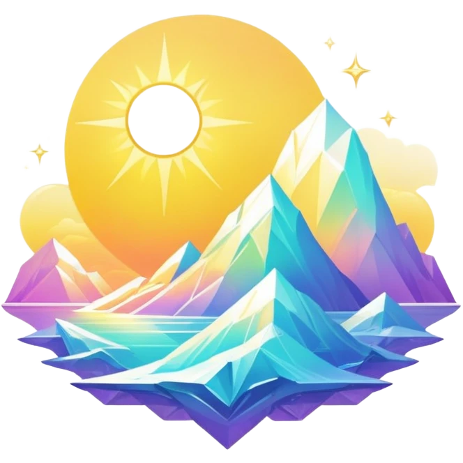 Epic complex detailed iridescent gradients white golden bright light solarpunk sunny aesthetic-scenery emoji