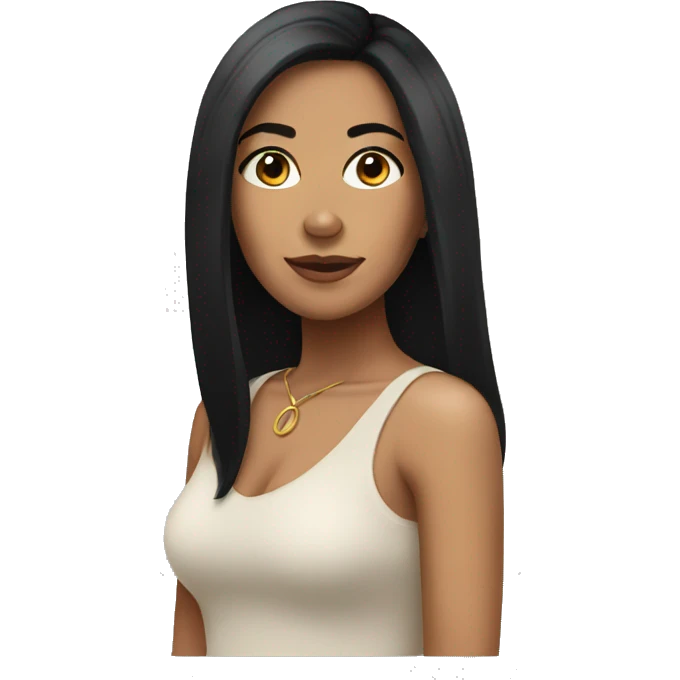 Latina with black straight hair emoji