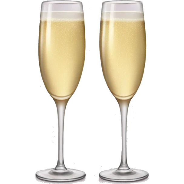 Two glasses of champagne cheering with burgundy bows emoji