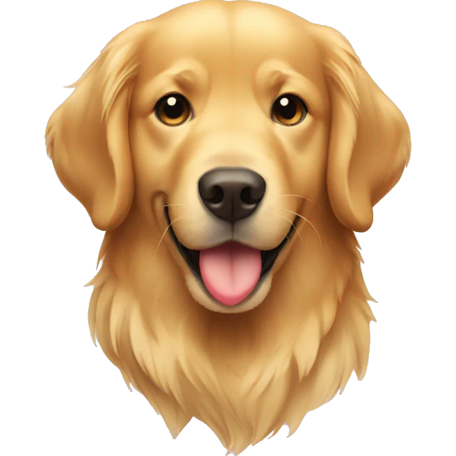 golden retriever with a heart emoji