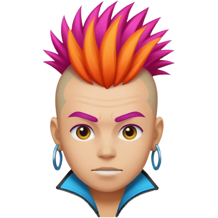 extreme mohawk person emoji