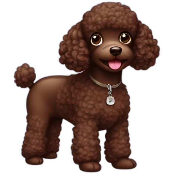 Cute Chocolate poodle emoji