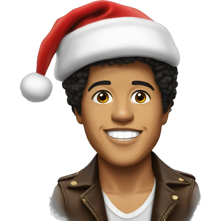bruno mars with santa hat emoji