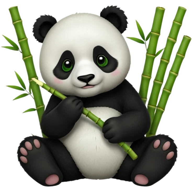 Panda eating bamboo emoji