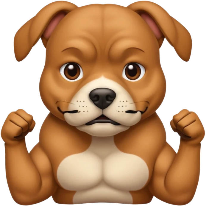 A very muscular dog emoji