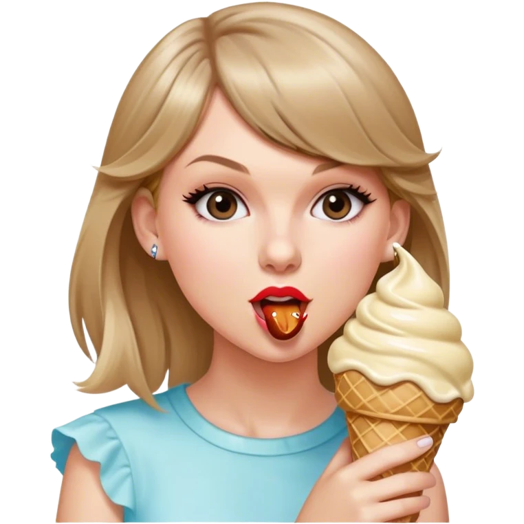 Taylor Swift eating an ice cream cone emoji